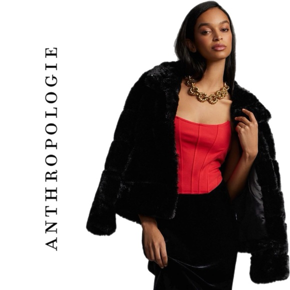 Anthropologie Strapless Seamed Corset Bustier Top XL Red - Picture 2 of 6